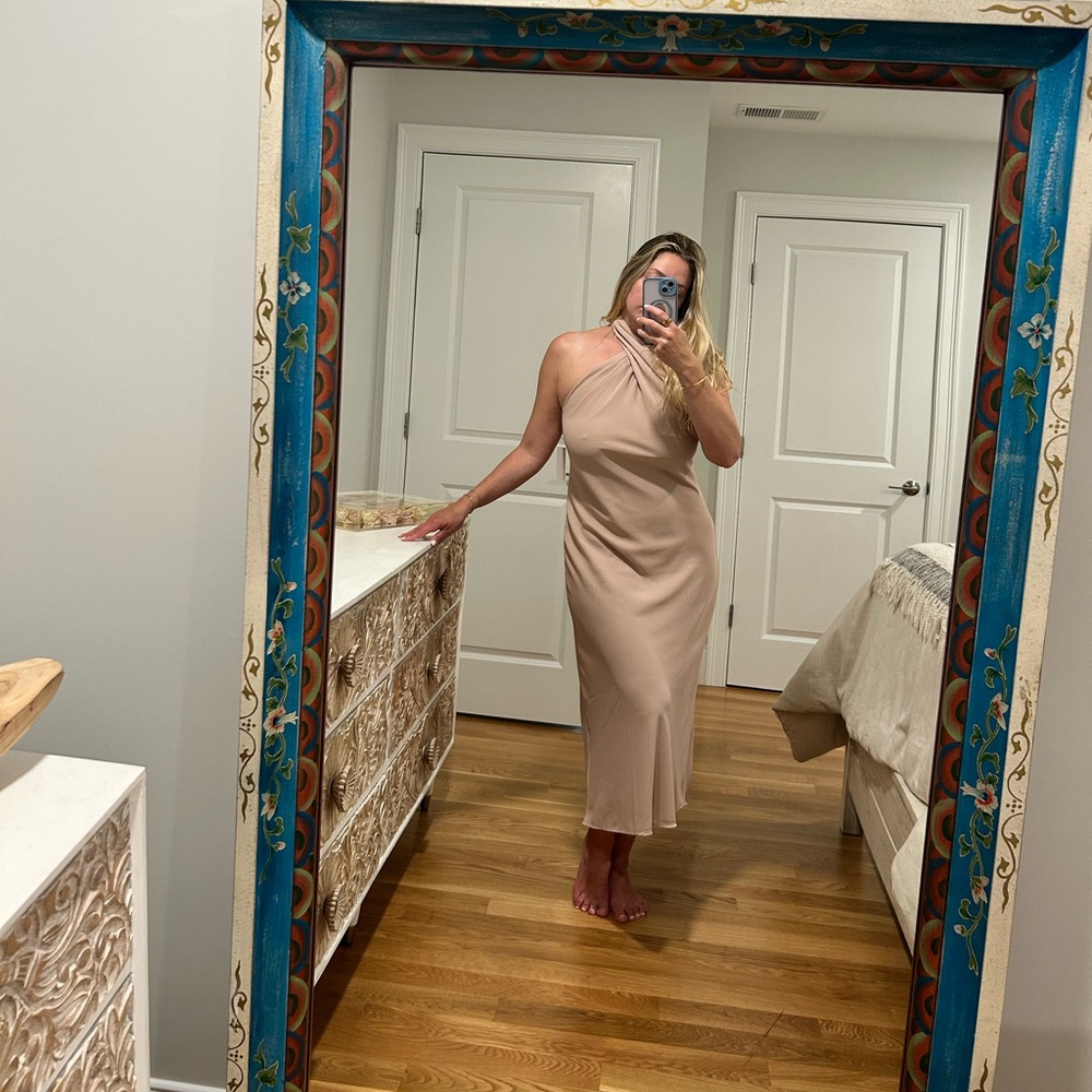 Jasmine Halter Dress - Dusty Blush